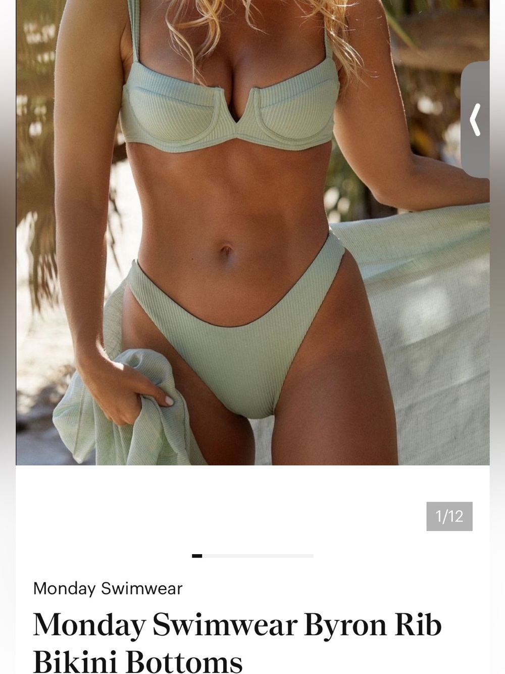 Monday Swimwear Byron Rib Bikini Bottoms